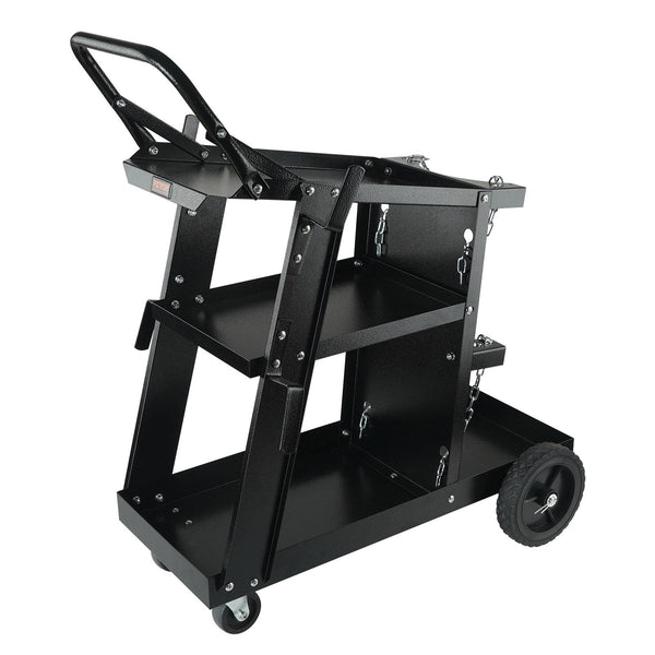 Welding Cart 3 Tier Welder Heavy Duty With 400 Lbs Weight Capacity 360 Swivel Wheels Tank Storage Safety Chains Rolling Mig For Tig Arc Mma Plasma Cut