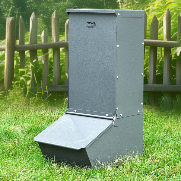 Hog Feeder 2.2 Bushel Metal Double Door Pig Feeding Up To 5 Hogs Small Animal Supplies