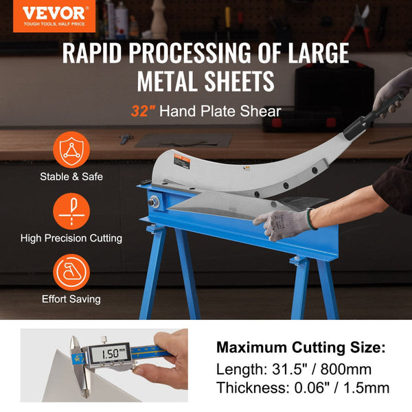 Vevor 800Mm Manual Hand Plate Shear For Metal Sheet Processing Benchtop Cutter With Q235 Material Crafts Thick Steel Crafting Heavy Duty Roll Press Ma