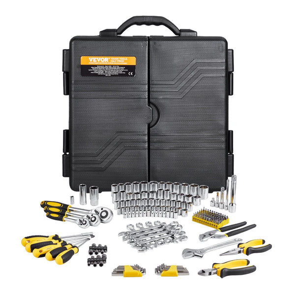 Vevor 207 Piece Mechanics Tool Set 1/4" 3/8" 1/2" Drive Sockets Sae And Metric Sockets & Socket Sets