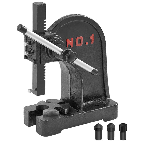 Vevor Arbor Press 1 Ton Manual 5.9" Maximum Height Cast Iron Heavy Duty Desktop Precision Hand For Stamping Bending Stretching Forming Other Power Too