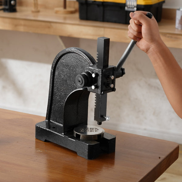 Vevor Arbor Press 1 Ton Manual 5.9" Maximum Height Cast Iron Heavy Duty Desktop Precision Hand For Stamping Bending Stretching Forming Other Power Too