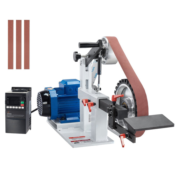 Vevor Belt Grinder Sander 72 X 2 Inch Variable Speed Polisher With Vfd 1500W 2Hp Polishing Grinding Machine 3 Moulds & 3Pcs Sanding Belts For Metalwor