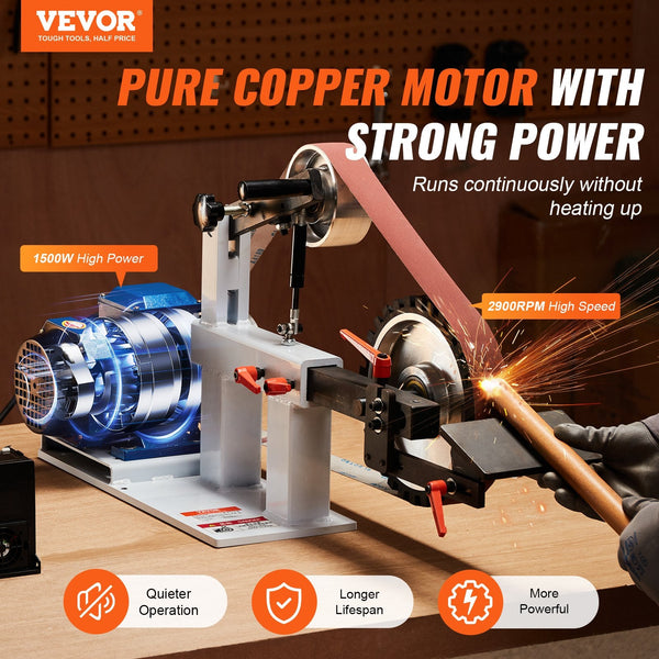 Vevor Belt Grinder Sander 72 X 2 Inch Variable Speed Polisher With Vfd 1500W 2Hp Polishing Grinding Machine 3 Moulds & 3Pcs Sanding Belts For Metalwor