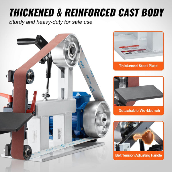 Vevor Belt Grinder Sander 72 X 2 Inch Variable Speed Polisher With Vfd 1500W 2Hp Polishing Grinding Machine 3 Moulds & 3Pcs Sanding Belts For Metalwor