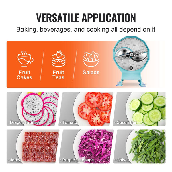 Manual Vegetable Fruit Slicer 0 0.5"/0 12Mm Thickness Adjustable Commercial Machine Double Feed Ports Stainless Steel Blade Food Cutter Slicing For Cu
