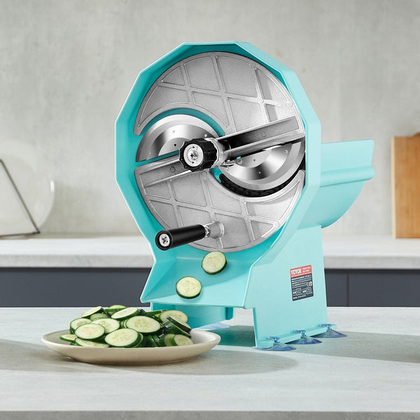 Manual Vegetable Fruit Slicer 0 0.5"/0 12Mm Thickness Adjustable Commercial Machine Double Feed Ports Stainless Steel Blade Food Cutter Slicing For Cu