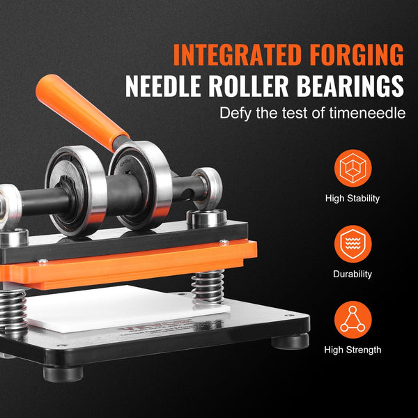 Leather Cutting Machine 7.1 X 3.9 In Embossing Plate Manual Die Cutter 0.47 Pressure Stroke Dual Guide Shafts For Various Of Materials Other Leather T