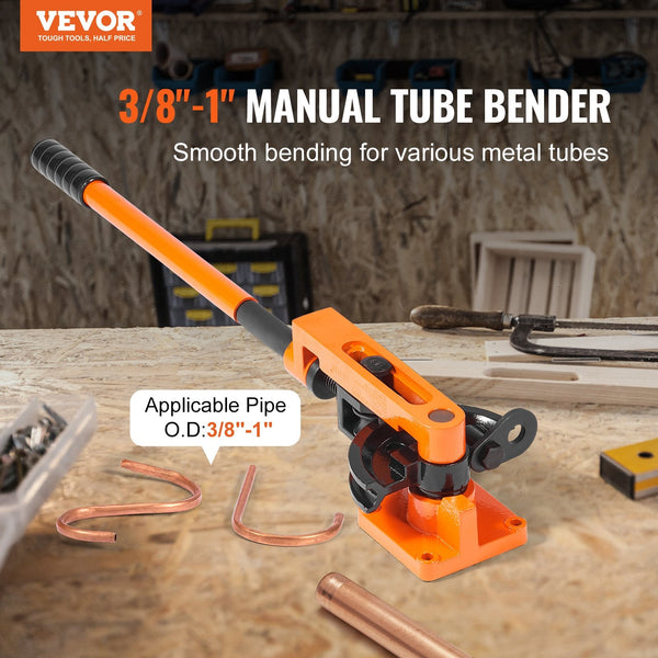 Pipe Tube Bender 3/8" To 1" Od Manual With 7 Bending Dies 180A Copper Aluminum Pipes Tools For Hvac Air Conditioning Refrigerator Auto Repair Other Pi