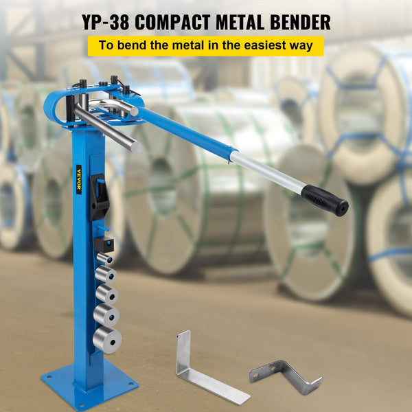 Yp 38 Metal Bender 1 Inch Flat Bar Square Rod Bending 7 Dies With Floor Stand Other Metalworking Supplies