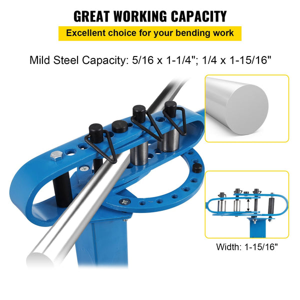 Yp 38 Metal Bender 1 Inch Flat Bar Square Rod Bending 7 Dies With Floor Stand Other Metalworking Supplies