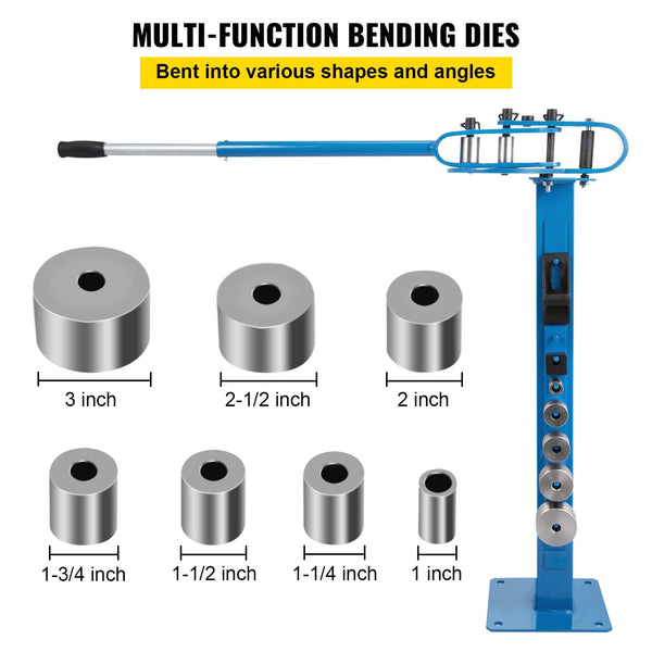 Yp 38 Metal Bender 1 Inch Flat Bar Square Rod Bending 7 Dies With Floor Stand Other Metalworking Supplies