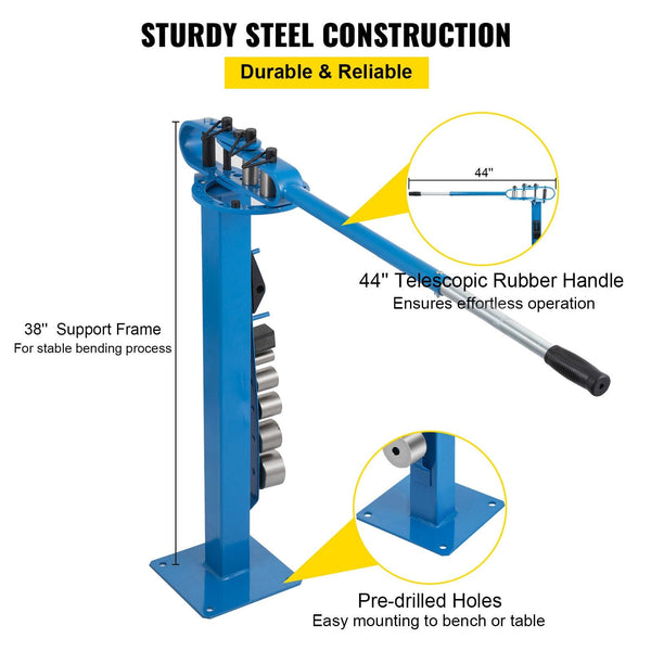 Yp 38 Metal Bender 1 Inch Flat Bar Square Rod Bending 7 Dies With Floor Stand Other Metalworking Supplies