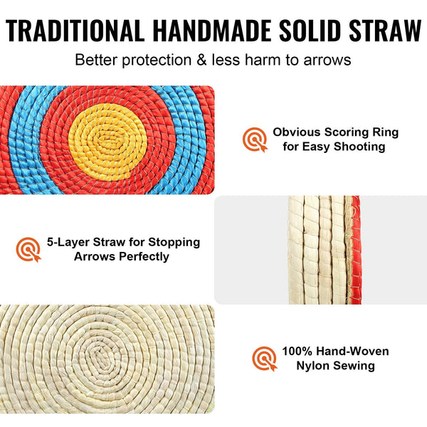 20 Inch 5 Layer Straw Archery Target Round Bow Shooting Practice Archery Targets