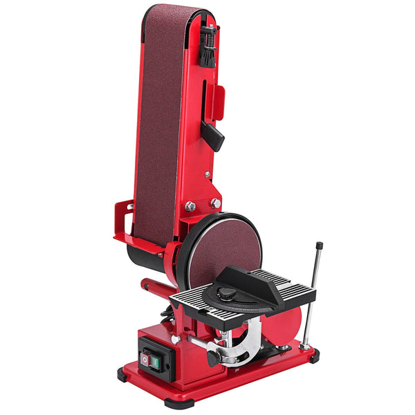 Vevor Belt Sander 4" X 36" Disc Combo Electric Adjustable Bench 375W Grinder Sanding Machine With Rubber Foot Pad Red Sanders