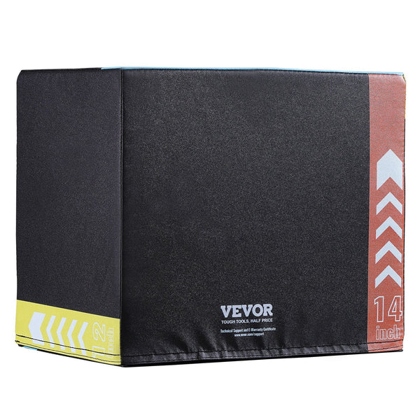Vevor 3 In 1 Plyometric Jump Box 16/14/12 Inch Cotton Platform & Jumping Agility Anti Slip Fitness Exercise Step Up For Home Gym Training Conditioning