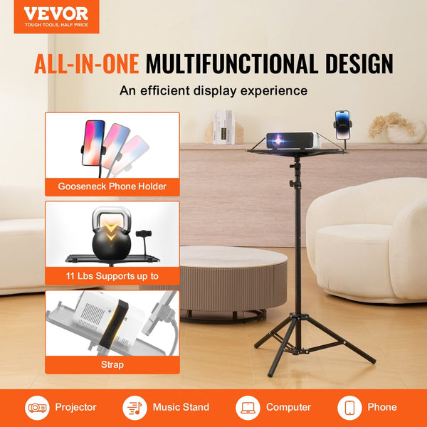 Projector Stand Laptop Tripod Adjustable Height From 26.97 To 63 In Stands Holders & Car Mounts
