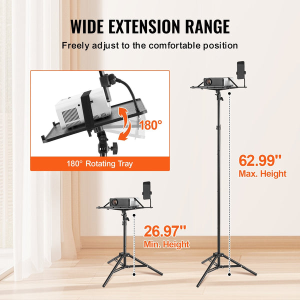 Projector Stand Laptop Tripod Adjustable Height From 26.97 To 63 In Stands Holders & Car Mounts