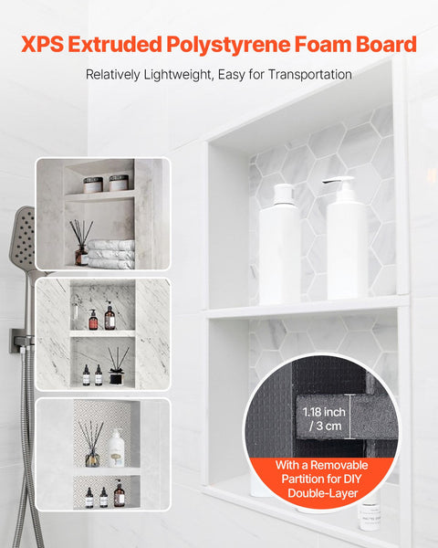 Vevor Shower Niche 40.6 X 71.1 10.2 Cm Recessed Wall Shelf For Bathroom Other Shower & Bath Accessories