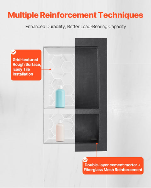 Vevor Shower Niche 40.6 X 71.1 10.2 Cm Recessed Wall Shelf For Bathroom Other Shower & Bath Accessories