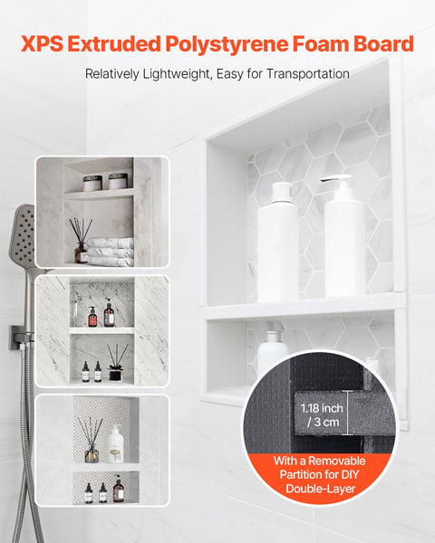 Vevor Shower Niche 40.6 X 50.8 10.2 Cm Recessed Wall Divider Shelf Bathroom Other Shower & Bath Accessories