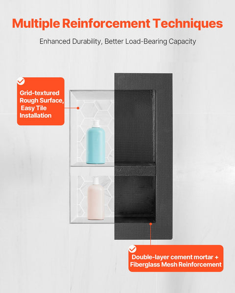 Vevor Shower Niche 40.6 X 50.8 10.2 Cm Recessed Wall Divider Shelf Bathroom Other Shower & Bath Accessories