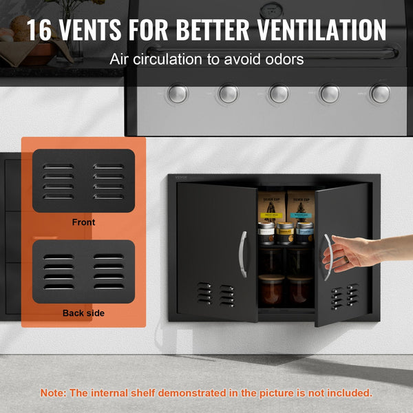 Vevor Bbq Access Door762 X533 Mm Double Outdoor Kitchen Cold Plate Flush Mount Wall Vertical With Handles And Ventss For Island Grilling Station Outsi