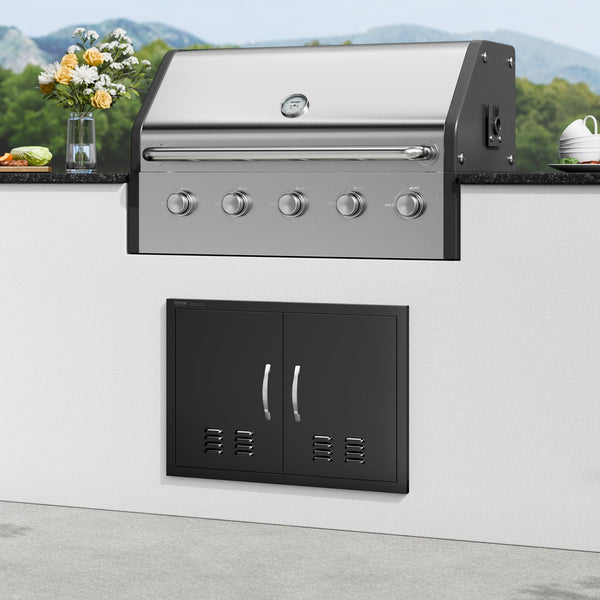 Vevor Bbq Access Door762 X533 Mm Double Outdoor Kitchen Cold Plate Flush Mount Wall Vertical With Handles And Ventss For Island Grilling Station Outsi