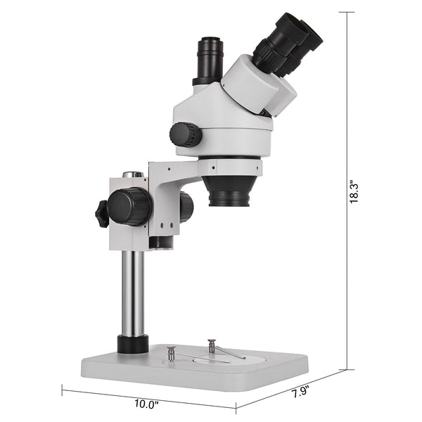 3.5X 90X Trinocular Stereo Microscope With Pillar Stand Biological Reliable Lab Microscopes