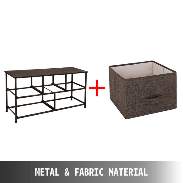 Vevor Dresser Storage Tower With 5 Fabric Drawer Steel Frame Cabinet Bin Organizer Unit Cube Chest Coffee Wide (Coffee/Wide) Dressers & Chests Of Draw