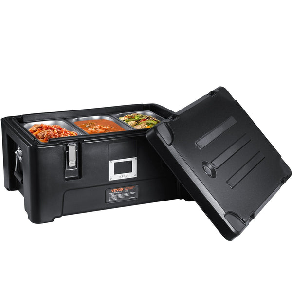 Insulated Food Pan Carrier 36Qt Capacity Stackable Catering Hot Box With Stainless Steel Pans Top Load Lldpe Warmer Elastic Side Handles And Buckles F