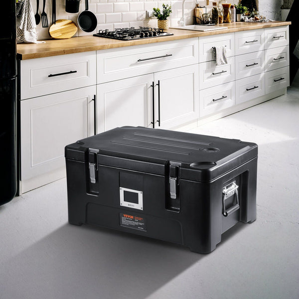 Insulated Food Pan Carrier 36Qt Capacity Stackable Catering Hot Box With Stainless Steel Pans Top Load Lldpe Warmer Elastic Side Handles And Buckles F