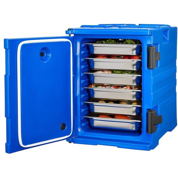 Insulated Food Pan Carrier 90L Hot Box For Catering With Double Buckles Front Loading Warmer Handles Stackable End Loader Restaurant Canteen Food Stor