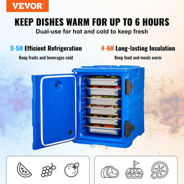 Insulated Food Pan Carrier 90L Hot Box For Catering With Double Buckles Front Loading Warmer Handles Stackable End Loader Restaurant Canteen Food Stor
