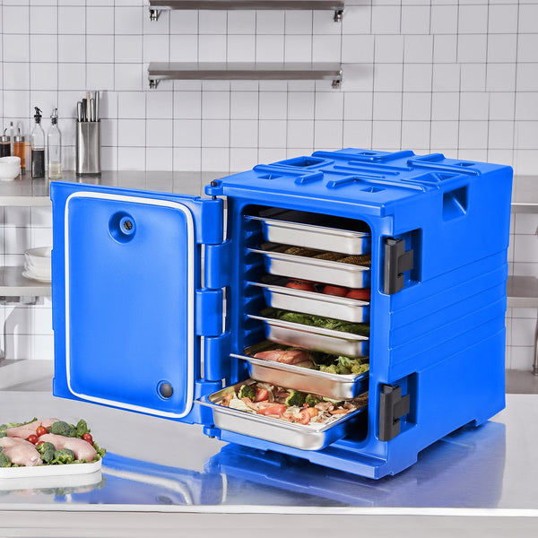 Insulated Food Pan Carrier 90L Hot Box For Catering With Double Buckles Front Loading Warmer Handles Stackable End Loader Restaurant Canteen Food Stor