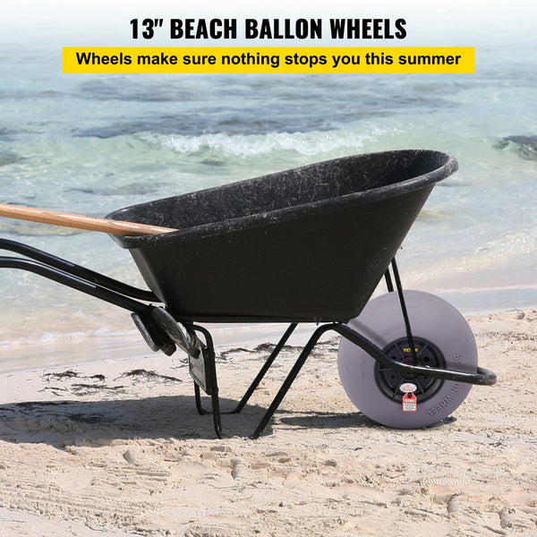 Vevor Balloon Beach Wheels Replacement Tires 13" Tpu 121 Lbs Load Capacity Wheelbarrows Carts Wagons