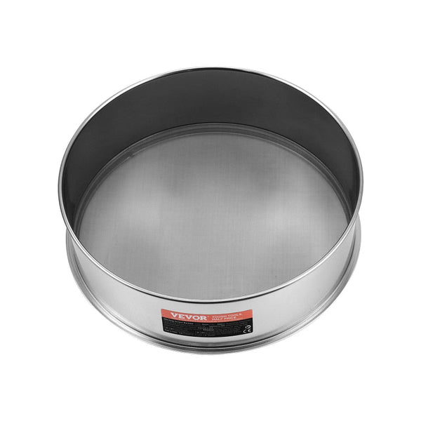 Vevor Flour Sieve Fine Mesh 80 Sifter 304 Stainless Steel Food Grade Dia. 12.6" Strainers For Baking 5 Sizes Hole Mungbean Rice Pearl Powder Other Kit