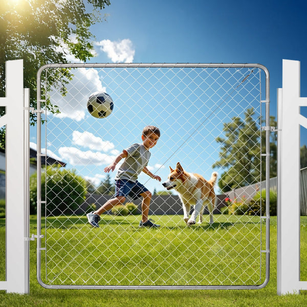 Vevor Chain Link Fence Gate 70 X 72 In Adjustable Panel Fit 3 Ft (W) 4 (H) Garden Opening Rust Resistant Galvanized Fencing For Farm Posts Not Include
