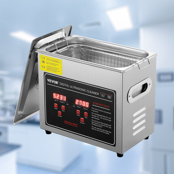 Vevor Ultrasonic Cleaner With Digital Timer & Heater Professional Sonic Jewelry Stainless Steel Heated Cleaning Machine For Glasses Watch Rings Small
