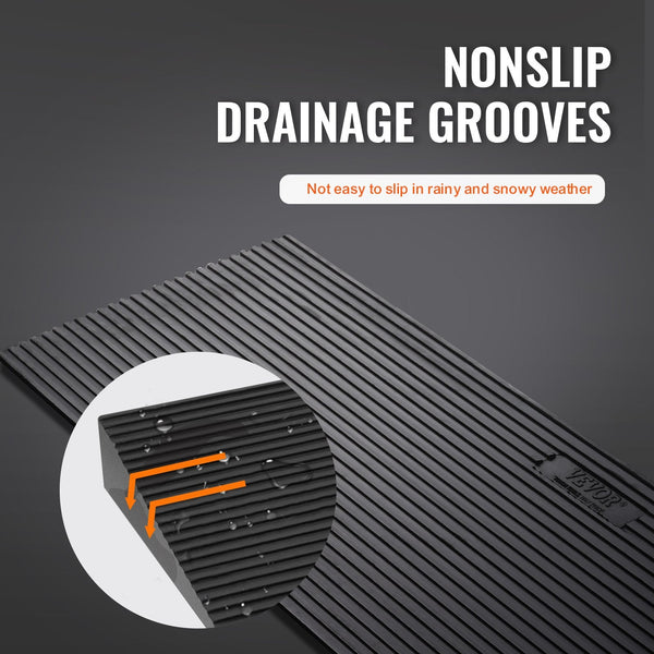 Vevor 4 Cm Rise Cuttable Threshold Ramp For Sweeping Robot 90 Wide Natural Rubber Wheelchair Non Slip Solid With Double Sided Tape Doorways Driveways