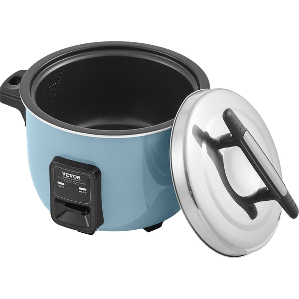 Vevor Commercial Rice Cooker 50 Cup 10L Large Nonstick Warmer Light Blue Rice Cookers