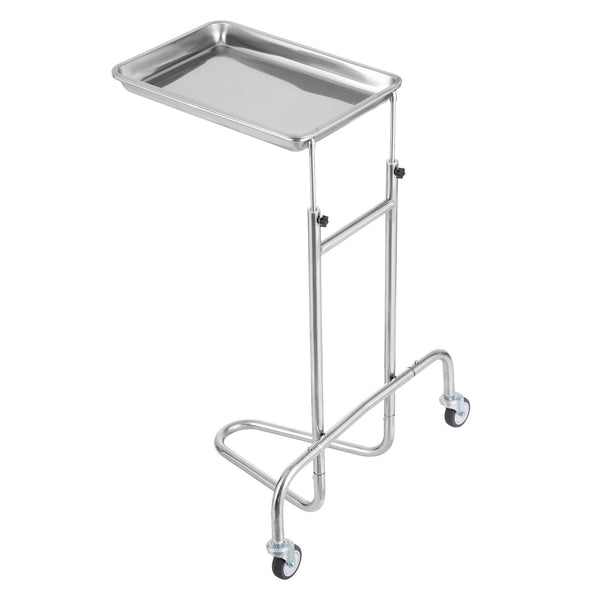 Vevor Stainless Steel Lab Cart With Single Tray & 2 Silent Wheels For Clinic Sterilisation Trays & Cases