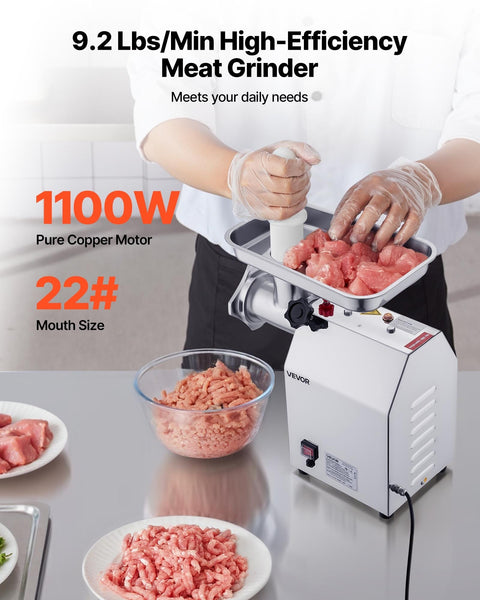 Vevor Commercial Electric Meat Grinder 9.2 Lbs/Min Sausage Stuffer Maker Kitchen Sausage Stuffers
