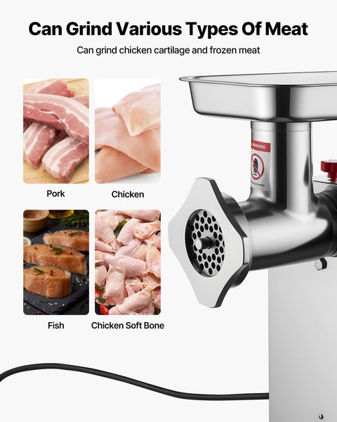Vevor Commercial Electric Meat Grinder 9.2 Lbs/Min Sausage Stuffer Maker Kitchen Sausage Stuffers