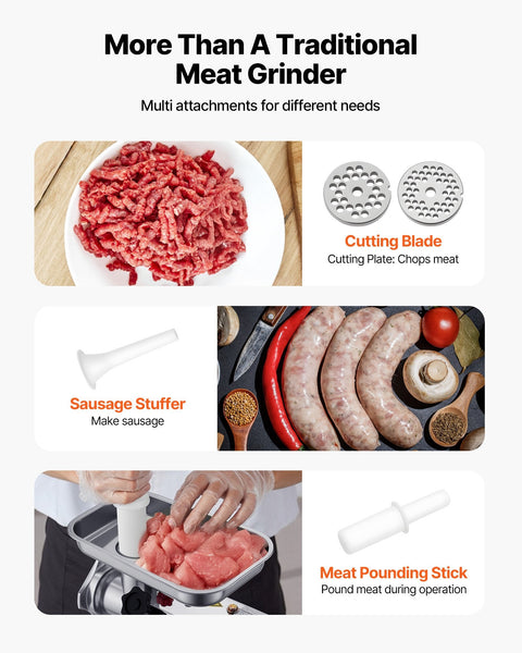 Vevor Commercial Electric Meat Grinder 5.5 Lbs/Min Sausage Stuffer Maker Kitchen Sausage Stuffers