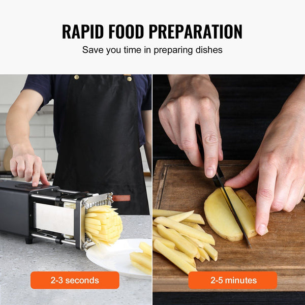 Electric French Fry Cutter Potato Slicer With 1/2 Inch And 3/8 Stainless Steel Blades Chopper W/ Anti Slip Feet Great For Fries Cucumber Vegetables Ca