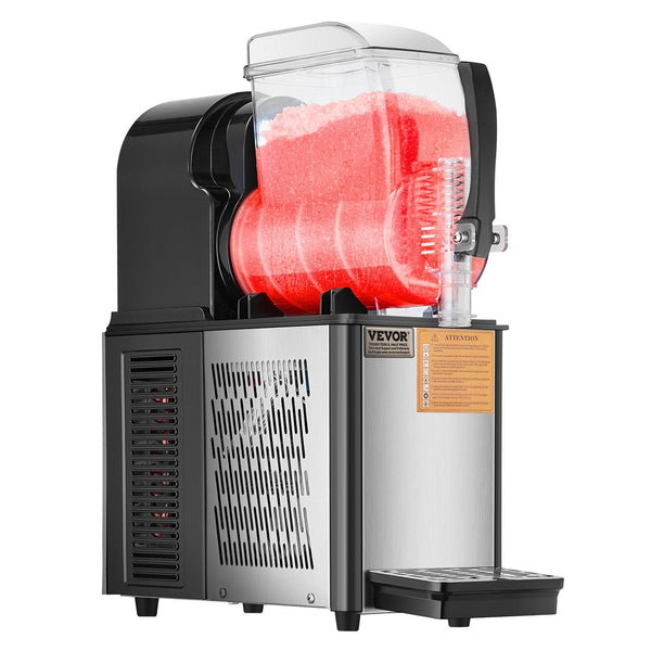 Vevor Commercial Slushy Machine 4L Single Tank Frozen Drink 16 Cups Stainless Steel Margarita Smoothie Maker Slushie For Home Party Restaurants Cafe B
