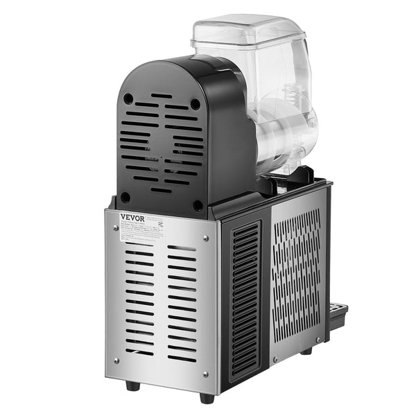 Vevor Commercial Slushy Machine 4L Single Tank Frozen Drink 16 Cups Stainless Steel Margarita Smoothie Maker Slushie For Home Party Restaurants Cafe B