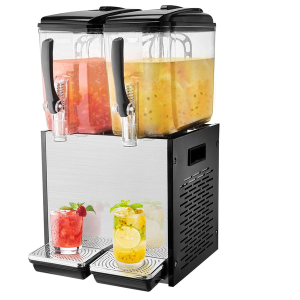 Commercial Beverage Dispenser 2 Tanks 12L Each Juice Ice Tea Drink Machine 286W Dispensers