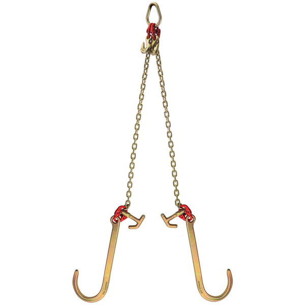 Vevor Bridle Chain 5/16 In X 2 Ft Tow Grade 80 Transport 9260 Lbs Break Strength With Tj Hooks & Grab Heavy Duty Pear Link Connector And Shorteners To